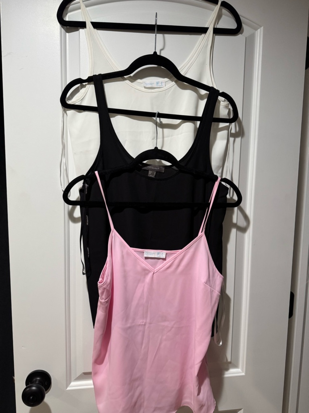 Primark Pink and Black V-Neck Satin Cami Set